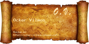 Ocker Vilmos névjegykártya